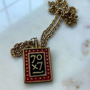 Vintage‎ Matthew 18:21-22 bible verse Learn to forgive pendant